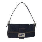 FENDI Mamma Baguette Shoulder Bag Denim Navy Silveryk15240A