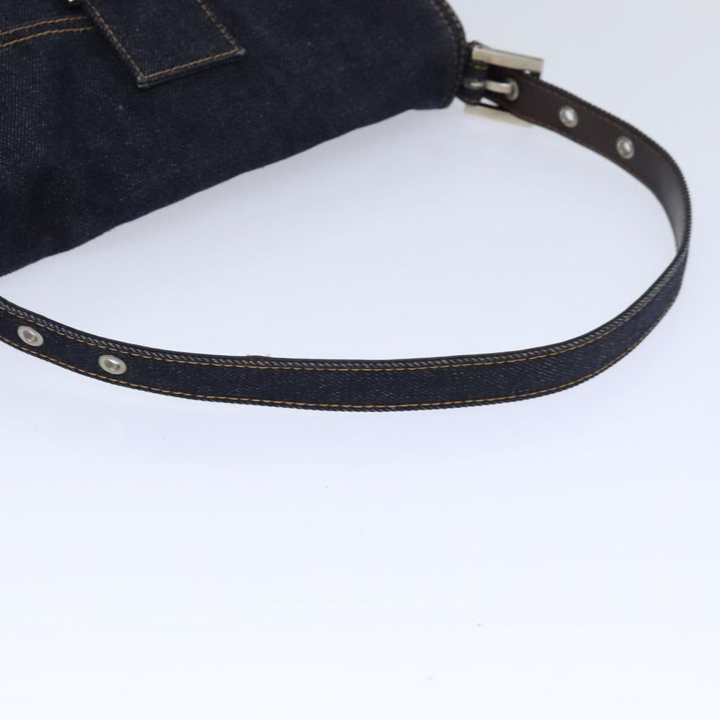 FENDI Mamma Baguette Shoulder Bag Denim Navy Silveryk15240A
