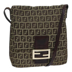 FENDI Zucchino Canvas Shoulder Bag Beigeyk15249