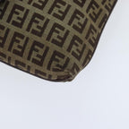 FENDI Zucchino Canvas Shoulder Bag Beigeyk15249