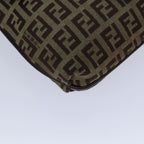 FENDI Zucchino Canvas Shoulder Bag Beigeyk15249
