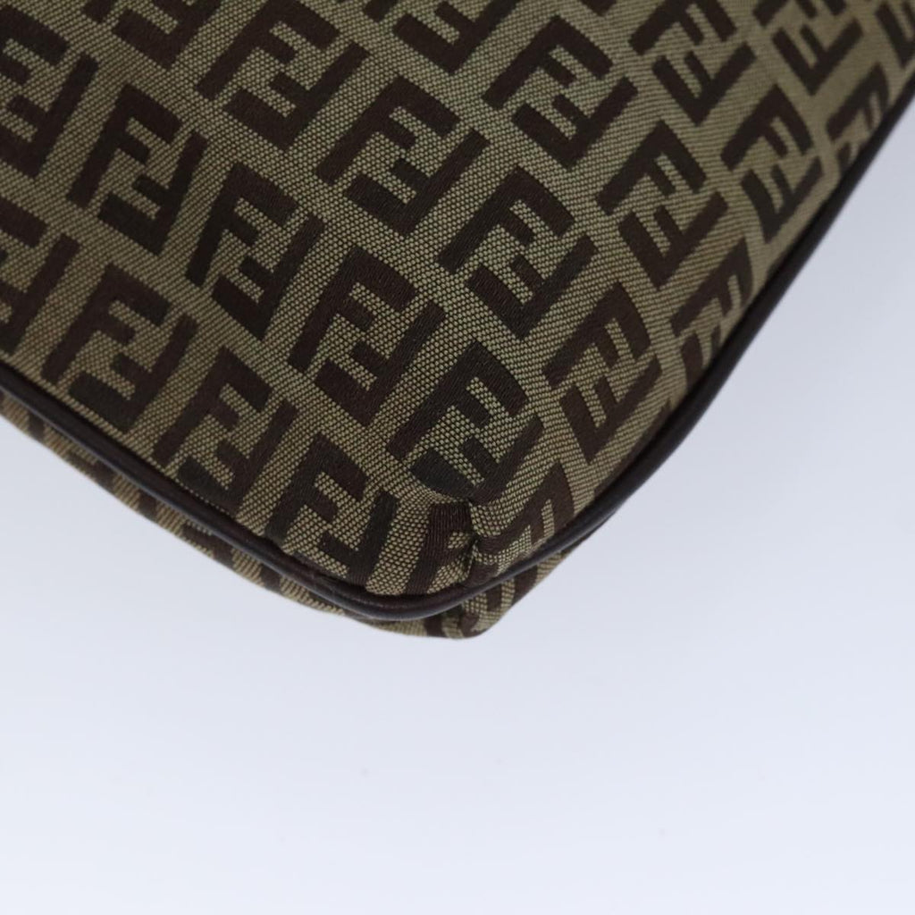 FENDI Zucchino Canvas Shoulder Bag Beigeyk15249