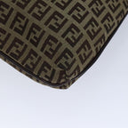 FENDI Zucchino Canvas Shoulder Bag Beigeyk15249