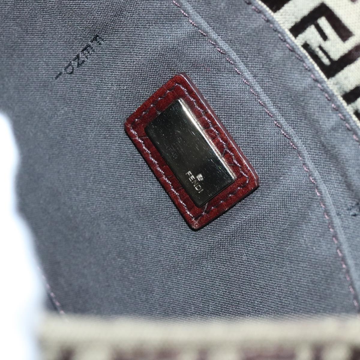 FENDI Zucchino Canvas Shoulder Bag Beigeyk15249