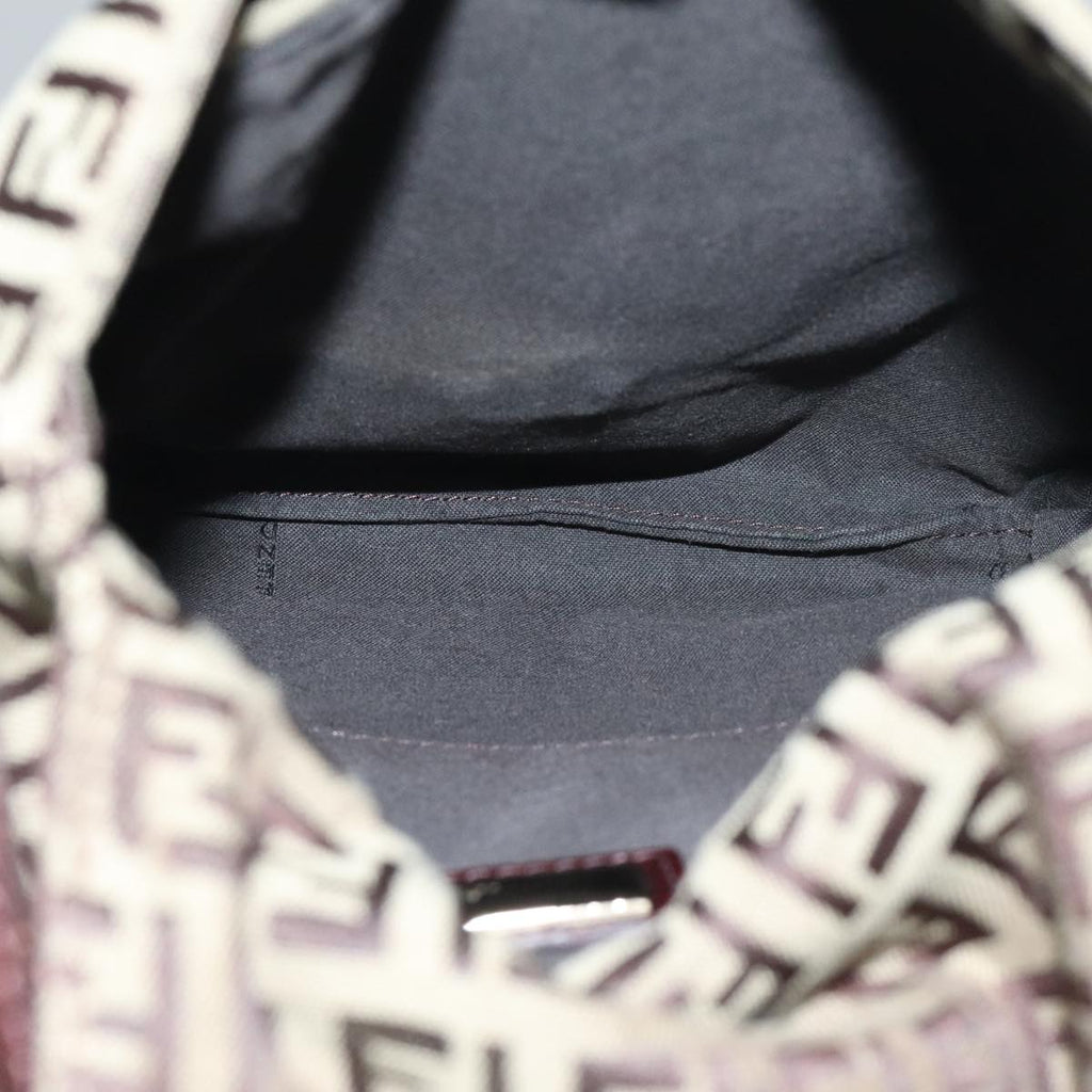 FENDI Zucchino Canvas Shoulder Bag Beigeyk15249