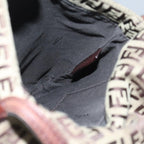 FENDI Zucchino Canvas Shoulder Bag Beigeyk15249