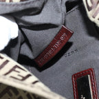 FENDI Zucchino Canvas Shoulder Bag Beigeyk15249