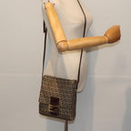 FENDI Zucchino Canvas Shoulder Bag Beigeyk15249