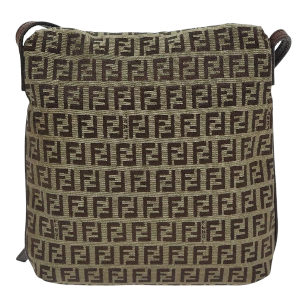 FENDI Zucchino Canvas Shoulder Bag Beigeyk15249