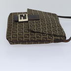 FENDI Zucchino Canvas Shoulder Bag Beigeyk15249