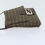 FENDI Zucchino Canvas Shoulder Bag Beigeyk15249