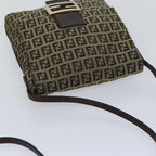 FENDI Zucchino Canvas Shoulder Bag Beigeyk15249