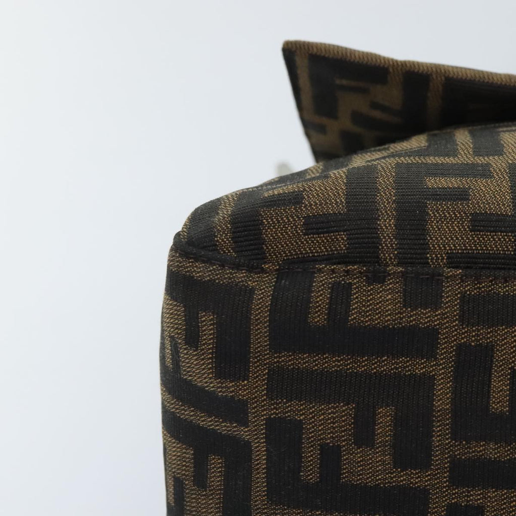 FENDI Zucca Canvas Mamma Baguette Shoulder Bag Brown Black Silveryk15310A