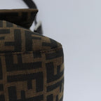 FENDI Zucca Canvas Mamma Baguette Shoulder Bag Brown Black Silveryk15310A