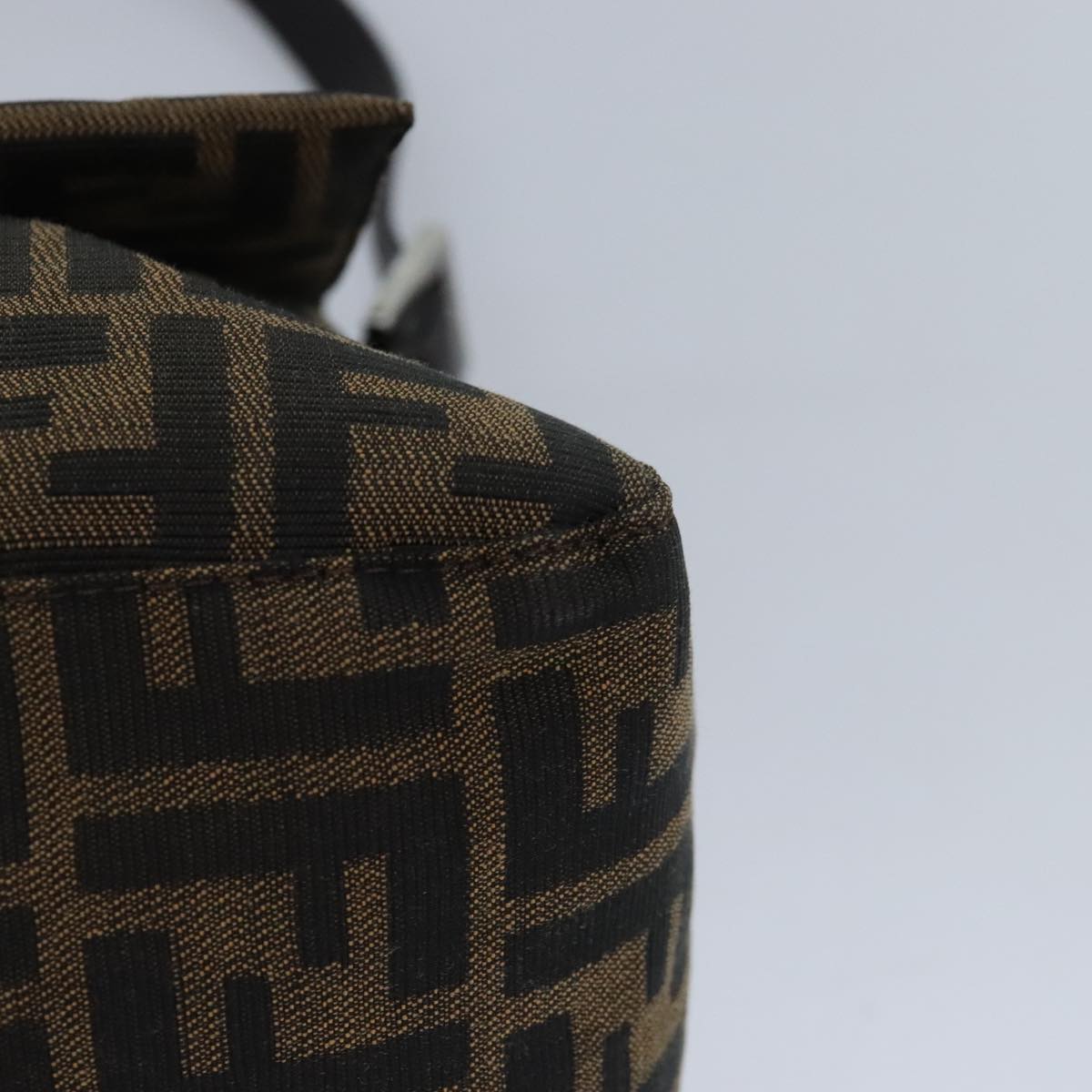 FENDI Zucca Canvas Mamma Baguette Shoulder Bag Brown Black Silveryk15310A