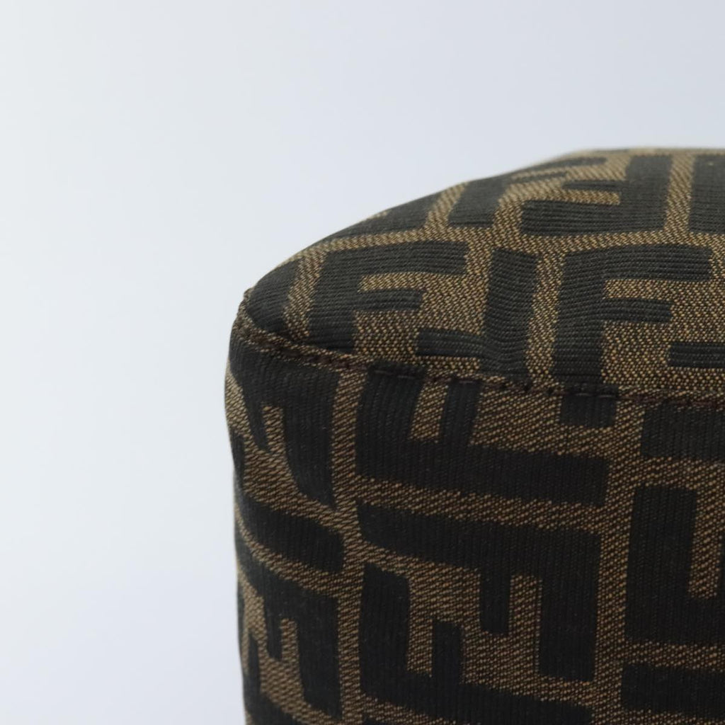 FENDI Zucca Canvas Mamma Baguette Shoulder Bag Brown Black Silveryk15310A