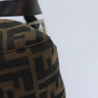 FENDI Zucca Canvas Mamma Baguette Shoulder Bag Brown Black Silveryk15310A