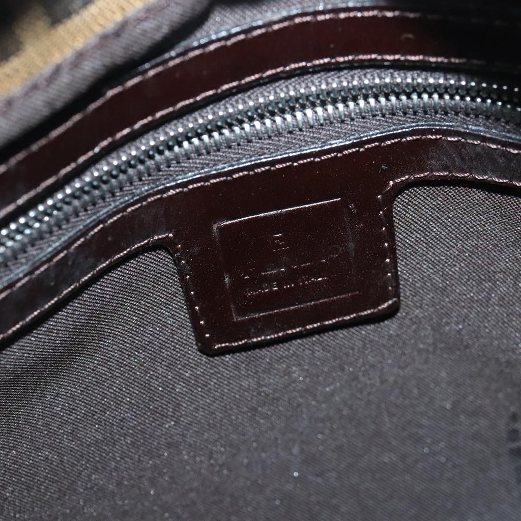 FENDI Zucca Canvas Mamma Baguette Shoulder Bag Brown Black Silveryk15310A