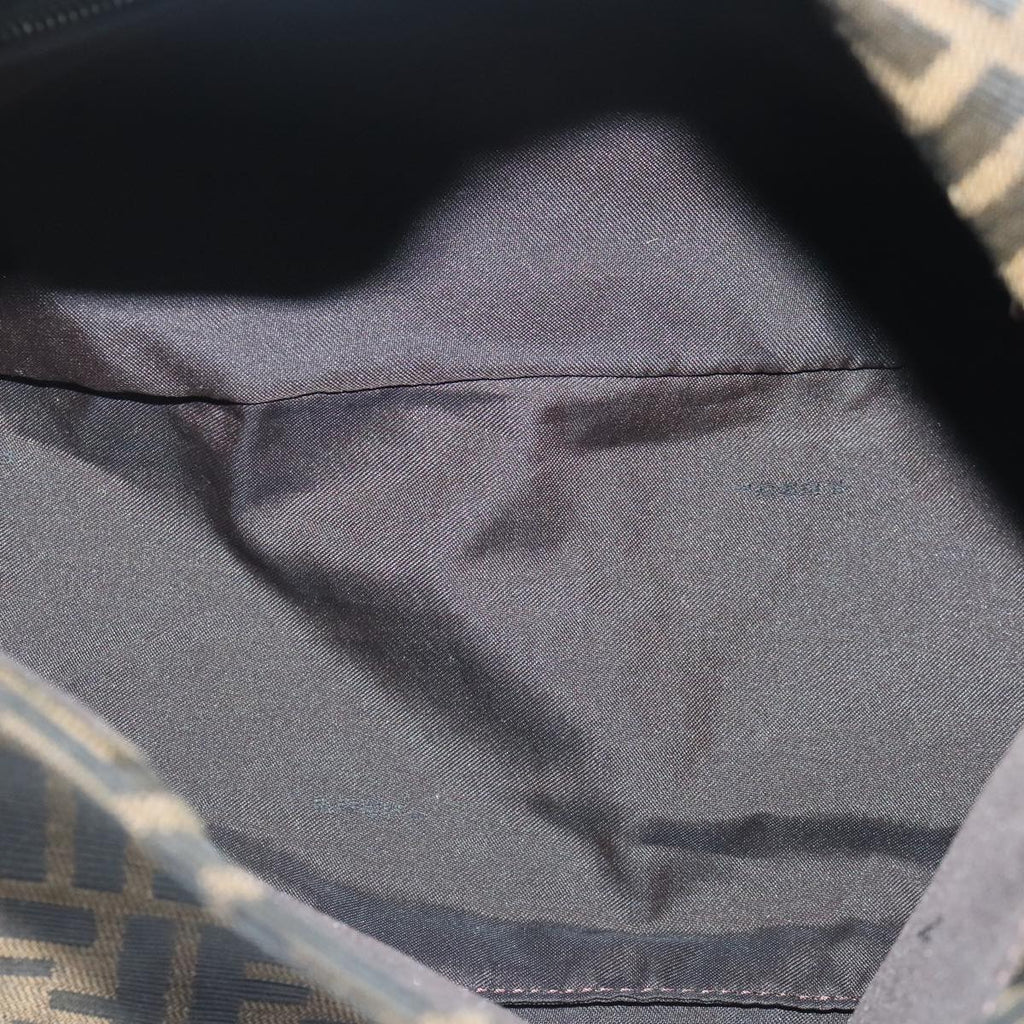 FENDI Zucca Canvas Mamma Baguette Shoulder Bag Brown Black Silveryk15310A