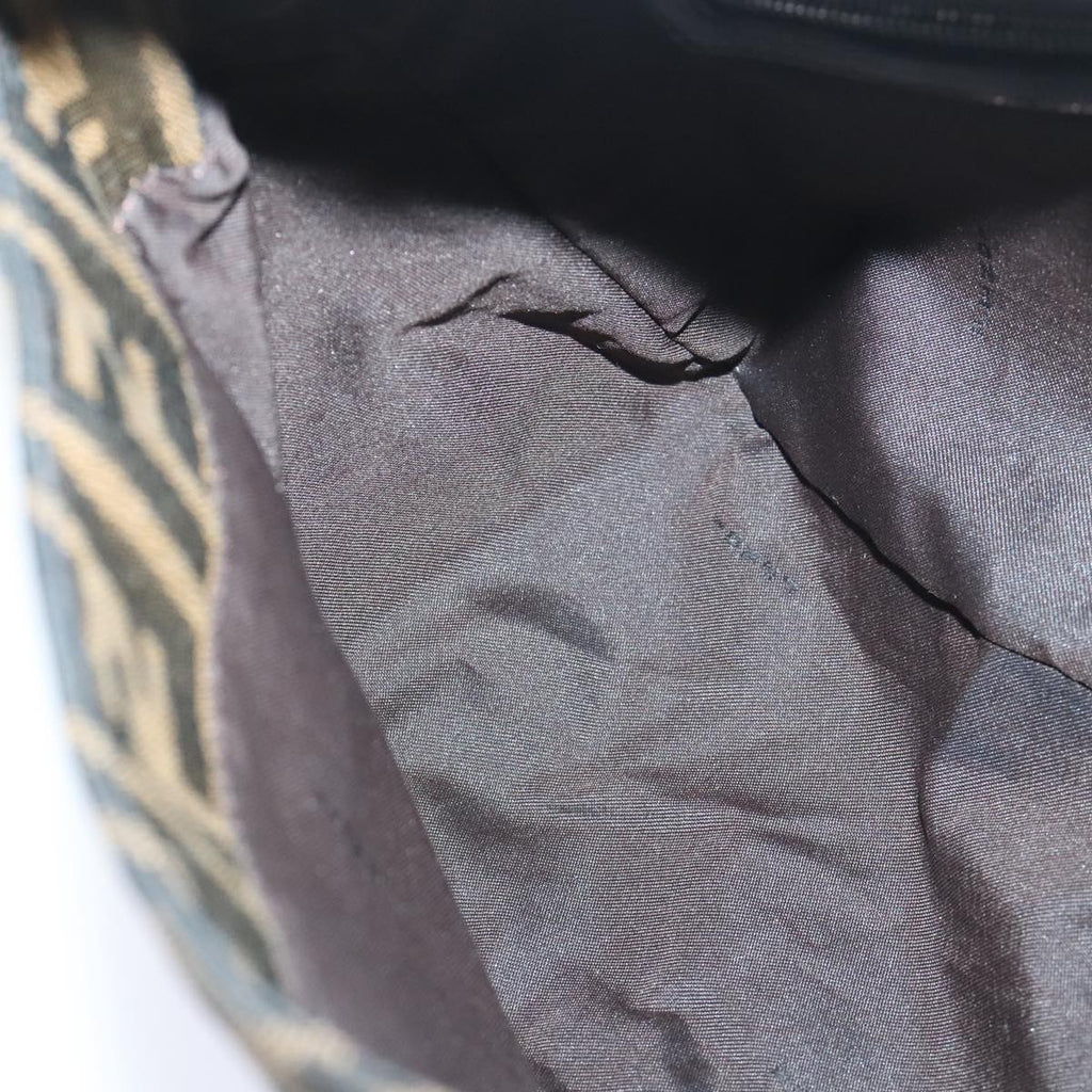 FENDI Zucca Canvas Mamma Baguette Shoulder Bag Brown Black Silveryk15310A