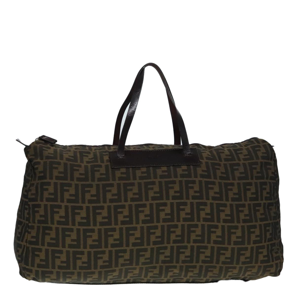 FENDI Zucca Canvas Boston Bag Brownyk15391