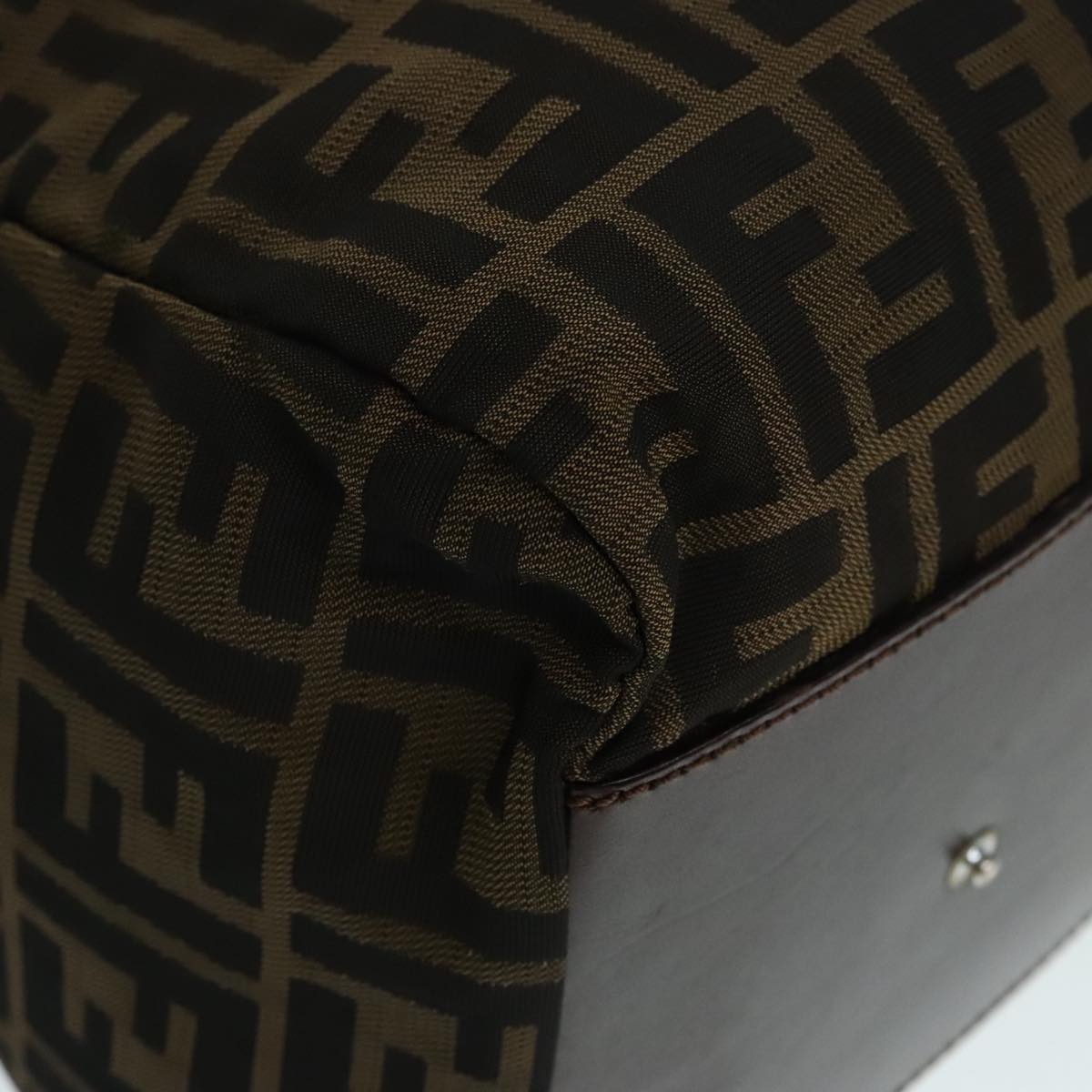 FENDI Zucca Canvas Boston Bag Brownyk15391