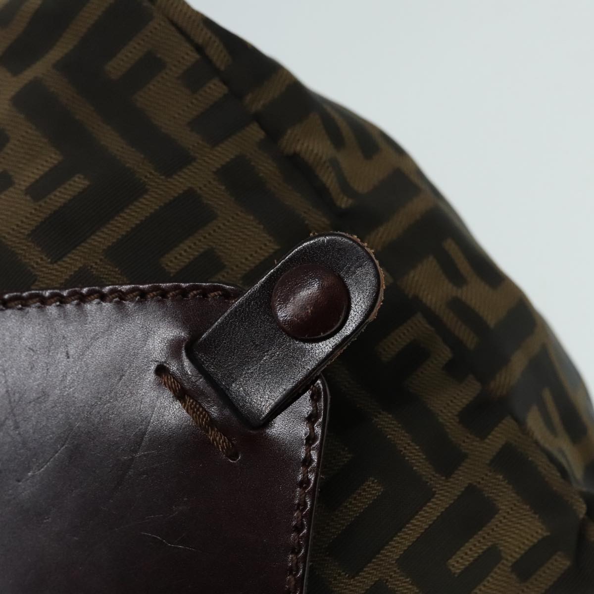 FENDI Zucca Canvas Boston Bag Brownyk15391