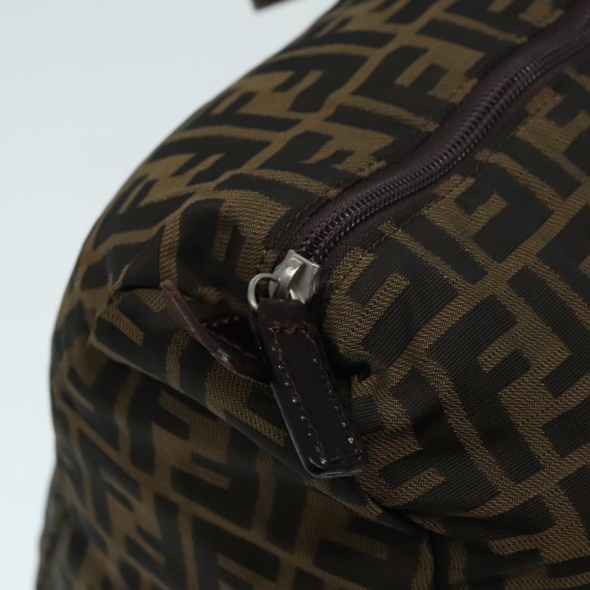 FENDI Zucca Canvas Boston Bag Brownyk15391