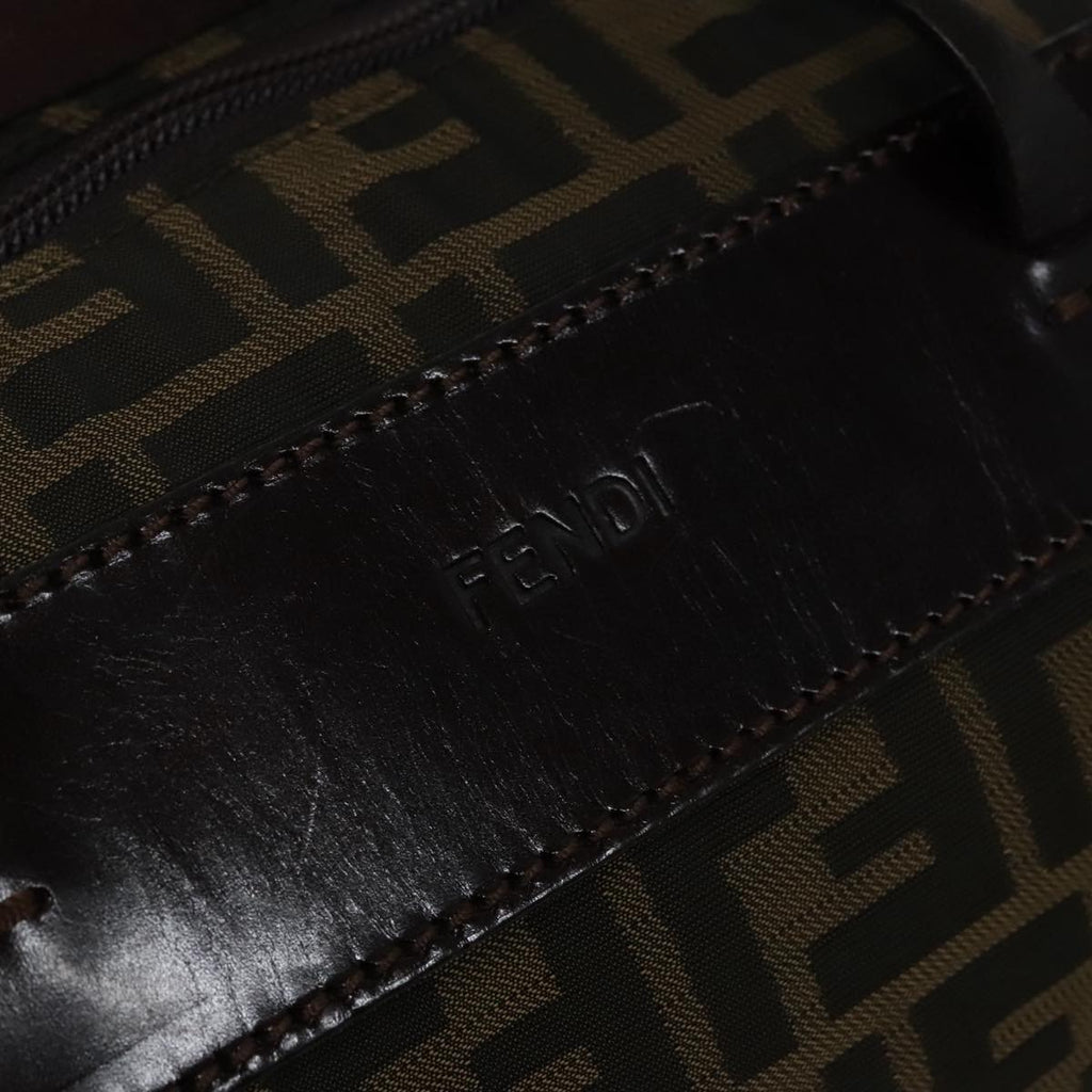 FENDI Zucca Canvas Boston Bag Brownyk15391