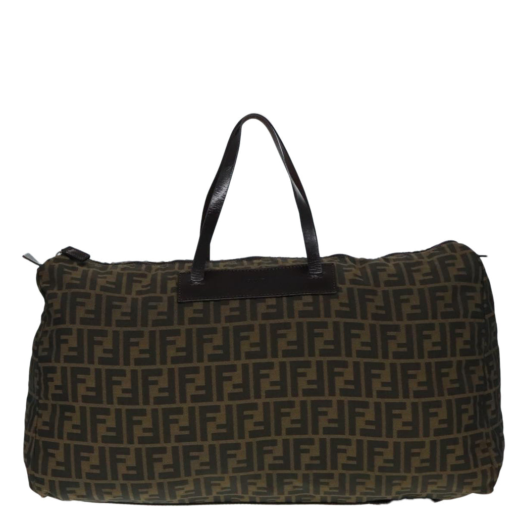 FENDI Zucca Canvas Boston Bag Brownyk15391