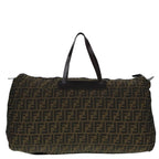 FENDI Zucca Canvas Boston Bag Brownyk15391