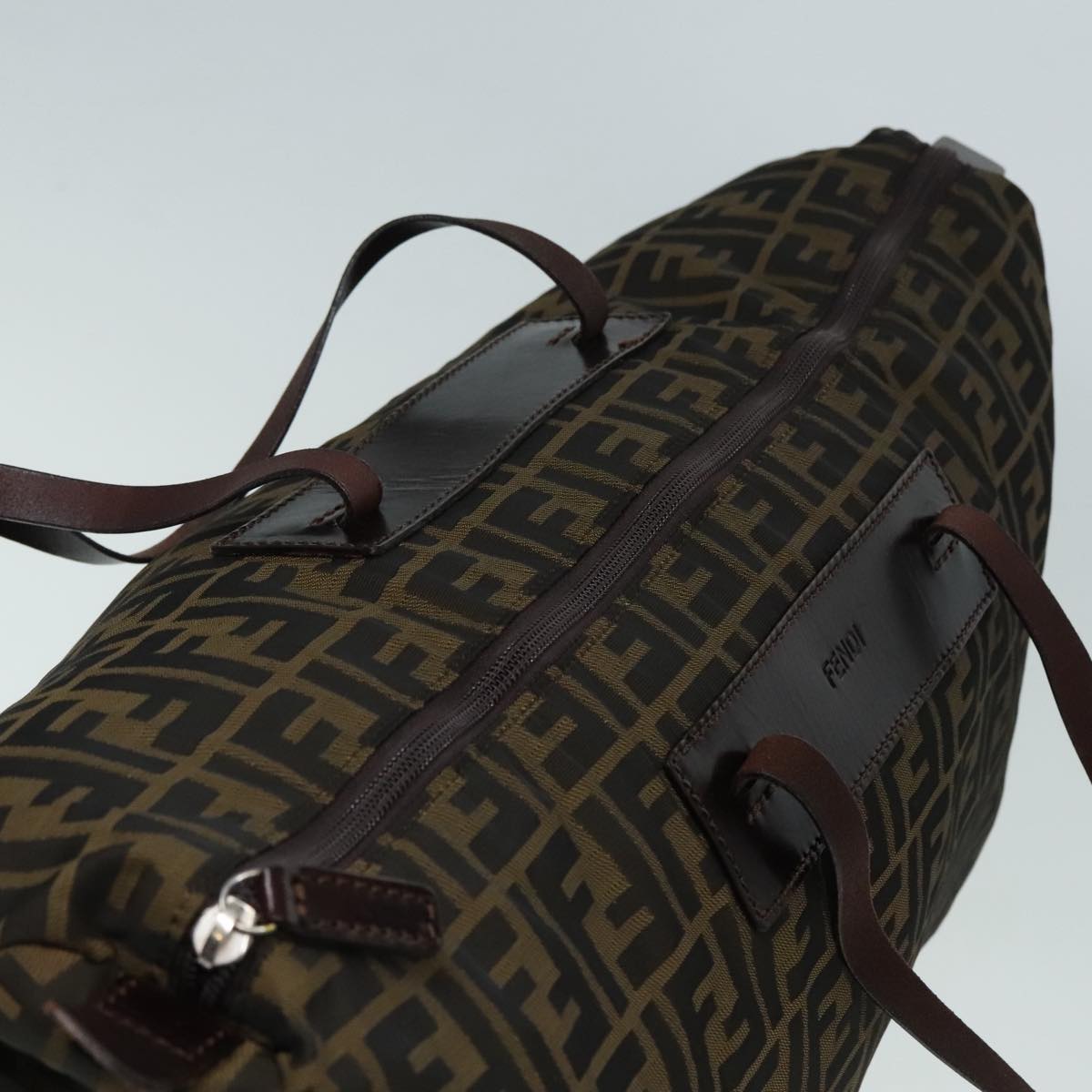 FENDI Zucca Canvas Boston Bag Brownyk15391