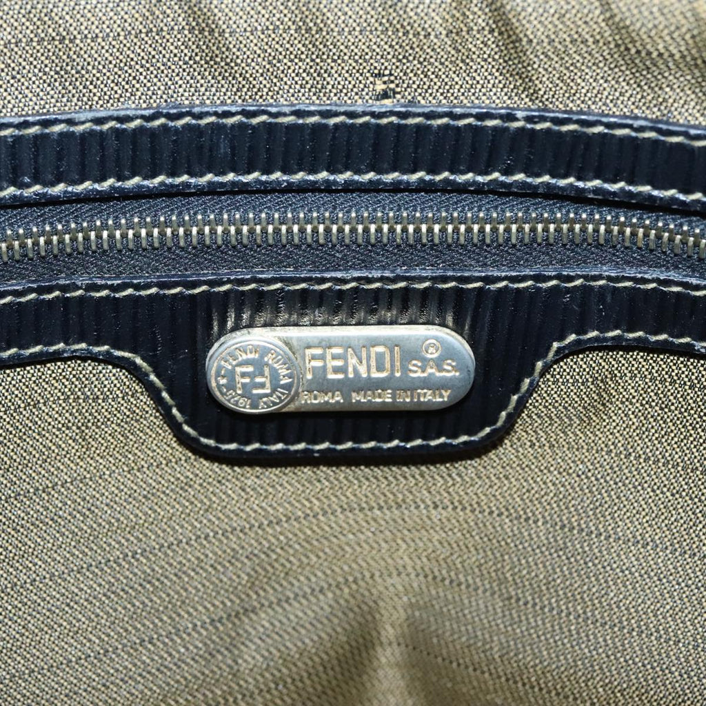 FENDI Zucca Canvas Mamma Baguette Hand Bag Black Gold Brownyk15394