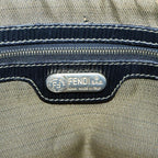 FENDI Zucca Canvas Mamma Baguette Hand Bag Black Gold Brownyk15394