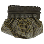 FENDI Zucchino Canvas Shoulder Bag Vintage Beigeyk15431
