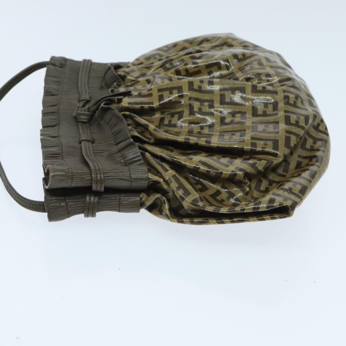 FENDI Zucchino Canvas Shoulder Bag Vintage Beigeyk15431