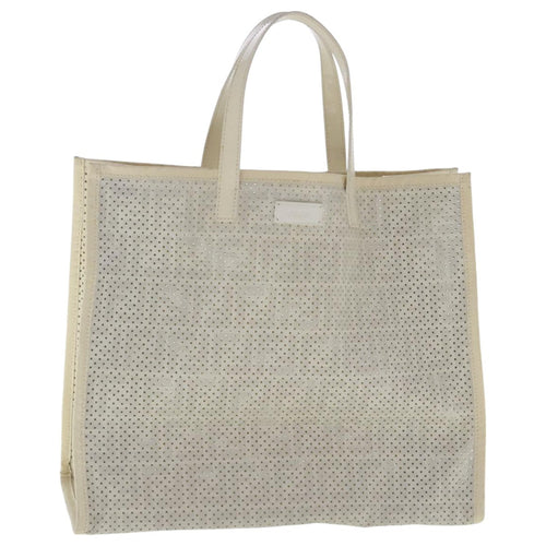 FENDI Zucca Canvas Punching Tote Bag Whiteyk15523