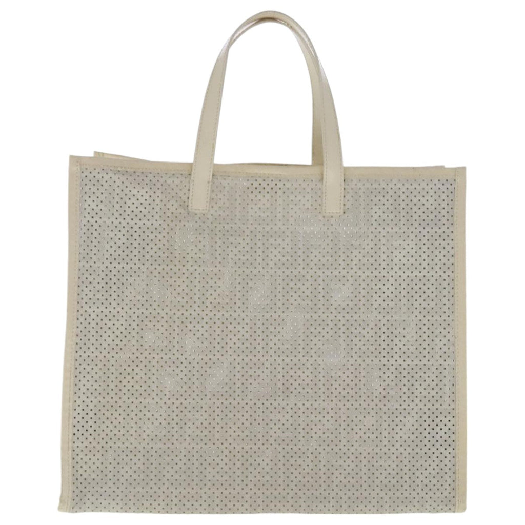 FENDI Zucca Canvas Punching Tote Bag Whiteyk15523