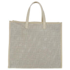 FENDI Zucca Canvas Punching Tote Bag Whiteyk15523