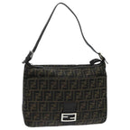 FENDI Zucca Canvas Mamma Baguette Shoulder Bag Brown Black Silveryk15544
