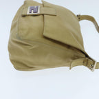 FENDI Mamma Baguette Shoulder Bag Leather Beigeyk15554