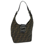 FENDI Zucca Canvas Mamma Baguette Shoulder Bag Brownyk15584