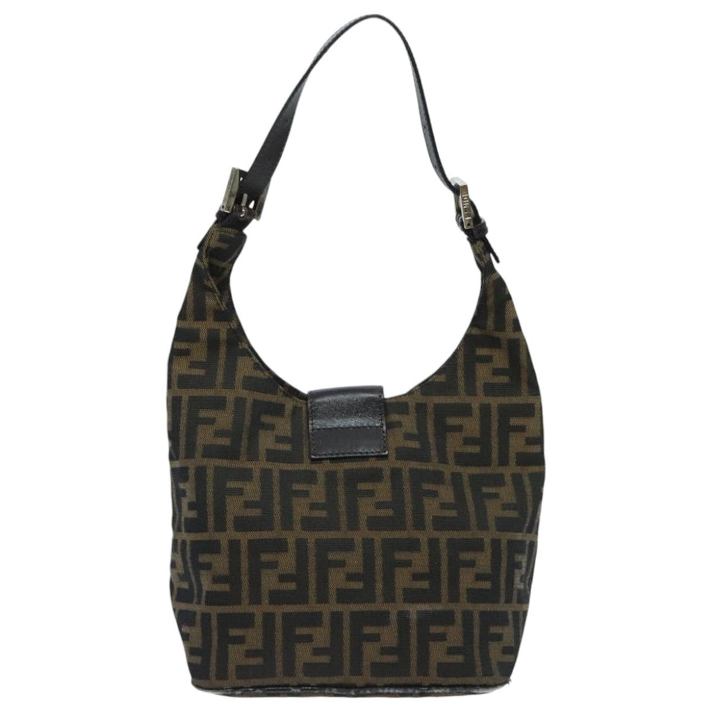 FENDI Zucca Canvas Mamma Baguette Shoulder Bag Brownyk15584