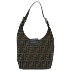 FENDI Zucca Canvas Mamma Baguette Shoulder Bag Brownyk15584