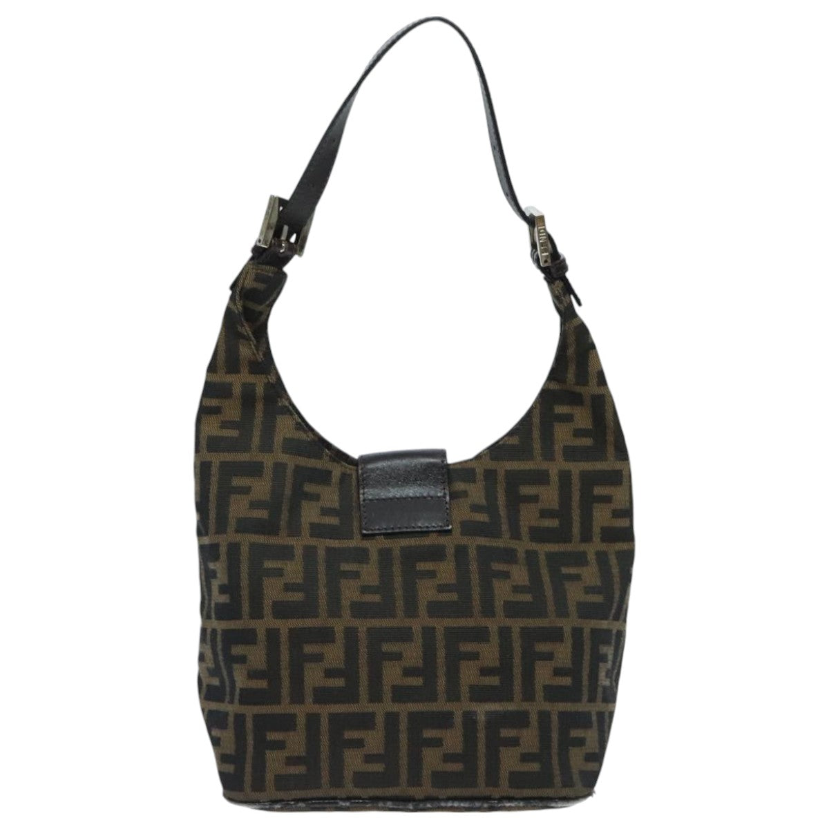 FENDI Zucca Canvas Mamma Baguette Shoulder Bag Brownyk15584
