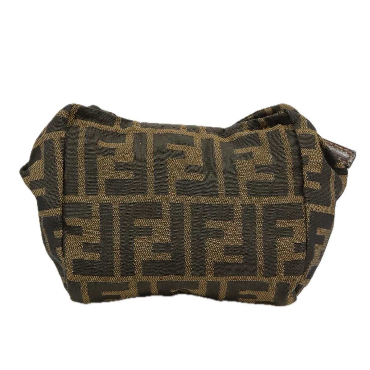 FENDI Zucca Canvas Pouch Brown Blackyk15922