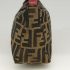 FENDI Zucca Canvas Hand Bag Brown Black goldyk15970