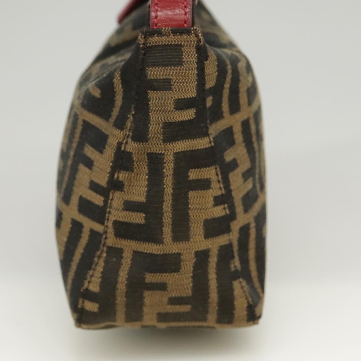 FENDI Zucca Canvas Hand Bag Brown Black goldyk15970