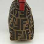 FENDI Zucca Canvas Hand Bag Brown Black goldyk15970