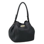 FENDI Celeria Tote Bag Leather Black Goldyk15995